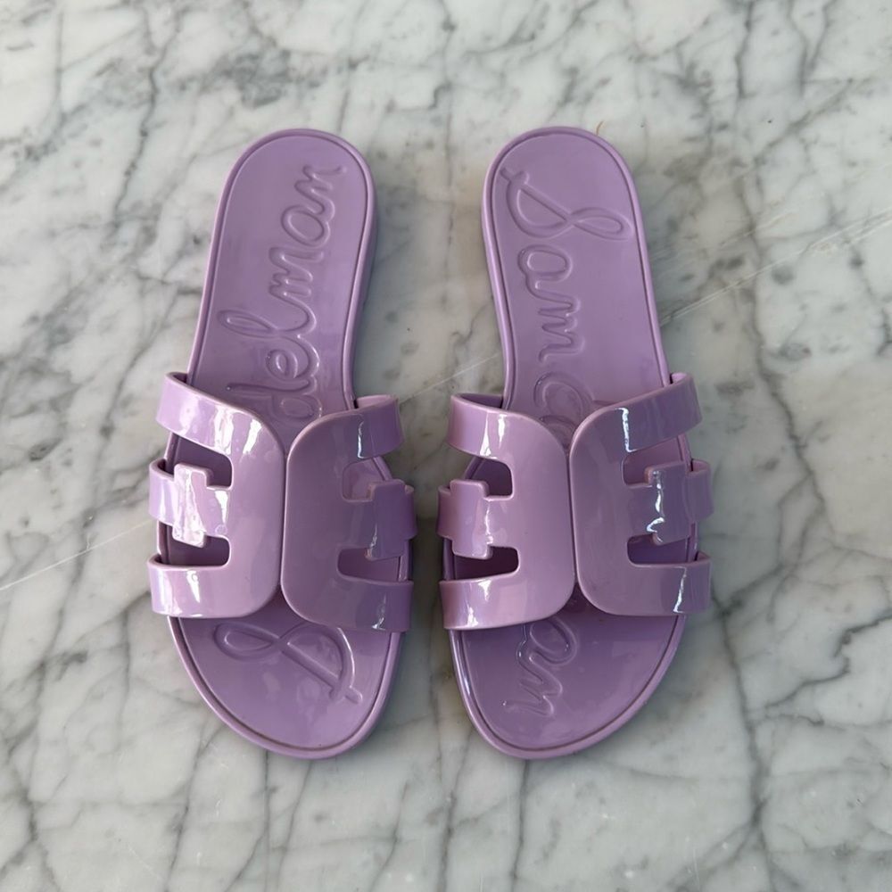 SAM EDELMAN Girl's Jelly Bay Strappy Flat Sandals sz: 1 Youth Lavender Purple
